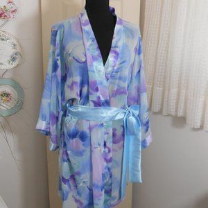 California Dynasty Blues and Lavenders Chiffon Robe